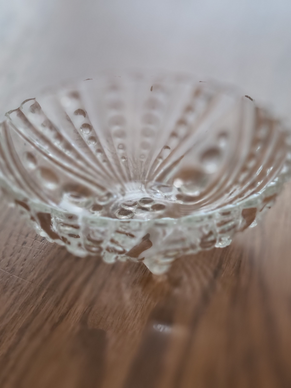 Vintage - Anchor Hocking clear glass footed bowl, often referred to as "Burple," - Picture 5 of 9